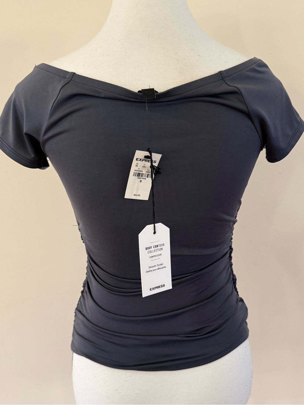 Express Black Wrap-Style Short Sleeve Top size small - Picture 3 of 5